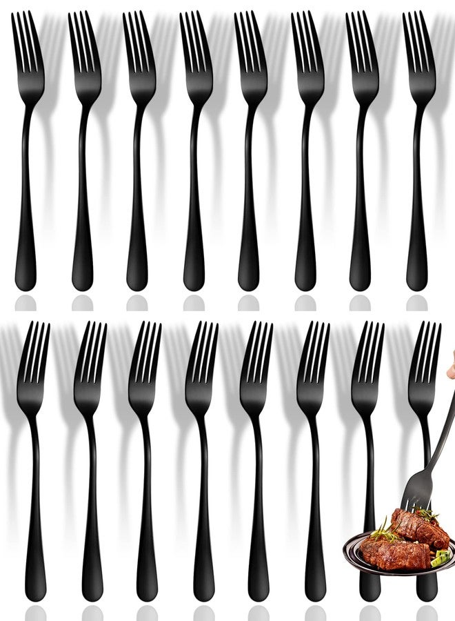 Scent Time 12 Pcs Black Forks Silverware,Top Food Grade Stainless Steel Forks Silverware Set, 8 Inches, Mirror Polished & Dishwasher Safe, New Apartment Essentials - Image 1