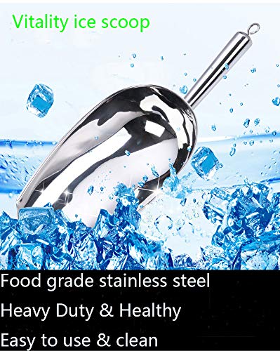 Kenbutsu Ice Scoop 12oz, 11 Inch Medium Stainless Steel Metal Food Scoops for Kitchen Party Bar Wedding, Durable & Heavy Duty, Dishwasher Safe. - Image 5