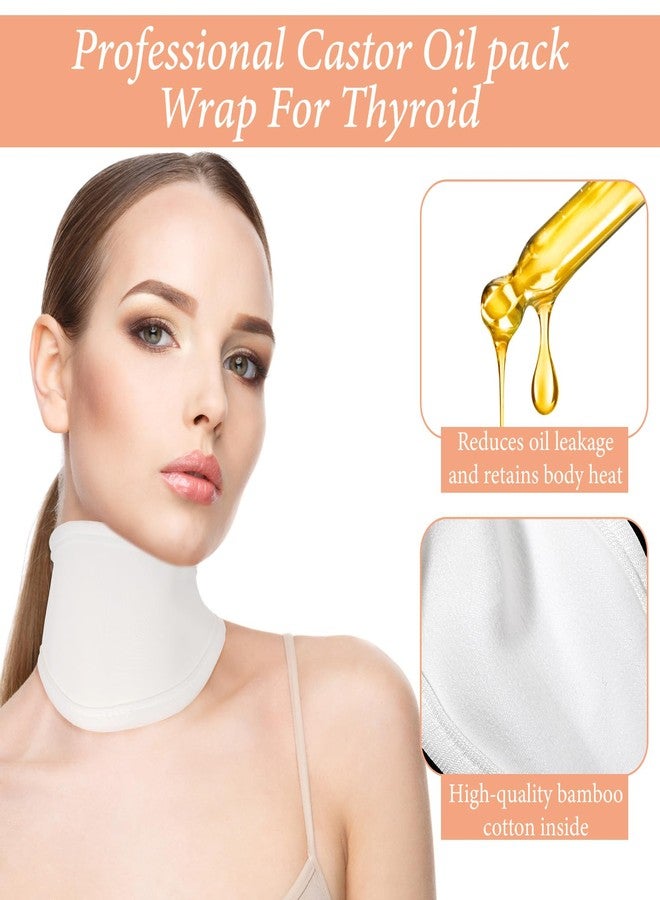 ElevateTech Castor Oil Pack for Thyroid Neck, 3 Pcs Reusable Organic Castor Oil Neck Wrap Compress Packs Comfort Flannel for Women Men Necks Care, Anti Oils Leak, Oils Not Included (White, Khaki,Black - Image 3