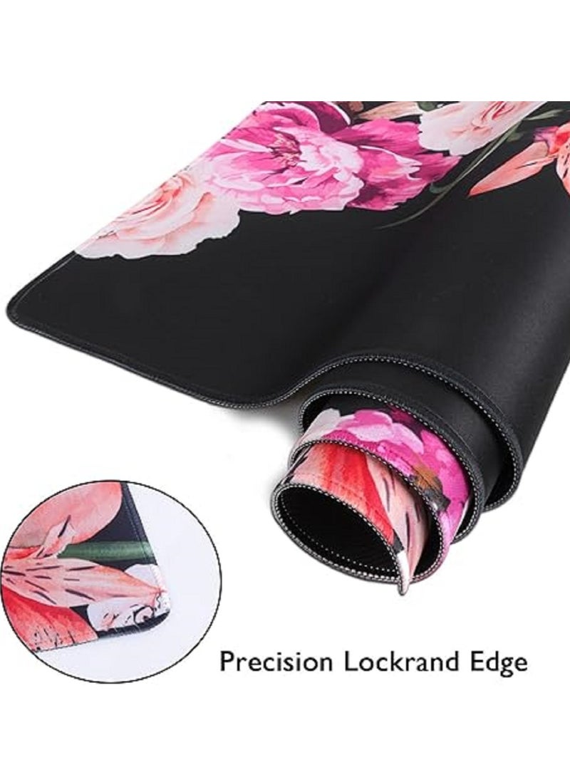 Large Mouse Pad For Desktop 900x400x3mm Extended Keyboard Pad Gaming Mouse Pad Non-slip Rubber Base Mouse Pad Desk Accessories Ladies Desk Storage Box Peony Flower - Image 5