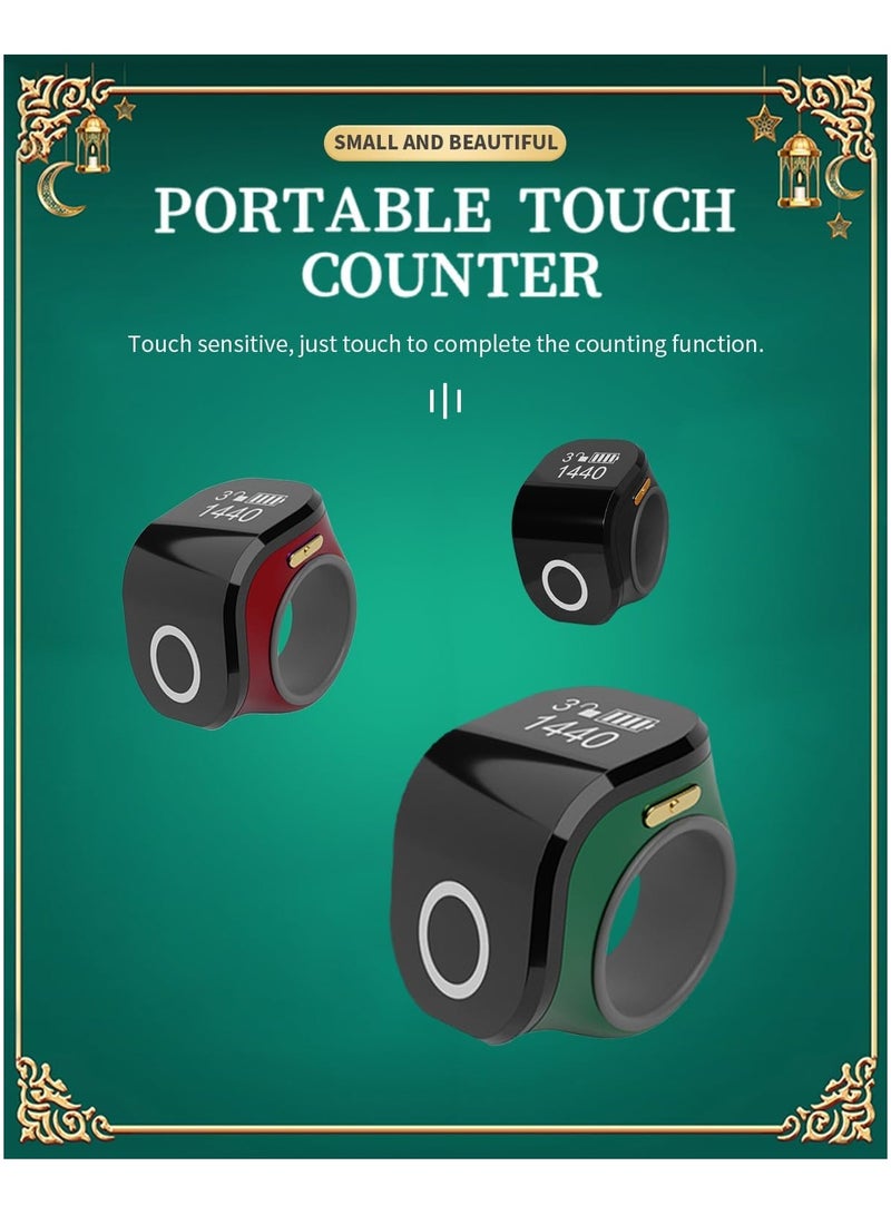 Waterproof Ring Smart Ring with Adjustable Silicone Fingerstall Suitable for Adults to Pray (Black)  - Image 2