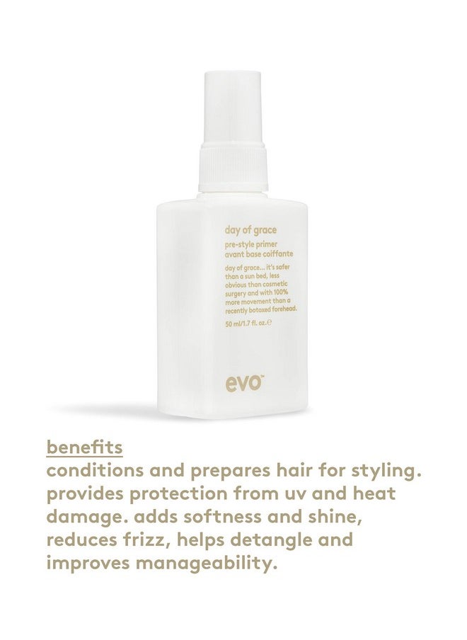 EVO Vo Day Of Grace Prestyle Primer Leavein Heat Protectant Spray Moisturizes Detangles & Smooths Hair Travel Size 50Ml / 1.7Fl.Oz  - Image 4