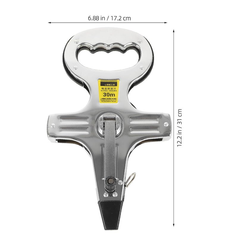 TIDTALEO Steel Tape Measure with Steel Frame and Ground Stake, Metric Measuring Tape Ruler 30m/50m/100m for Construction and Surveying Tools - Image 2