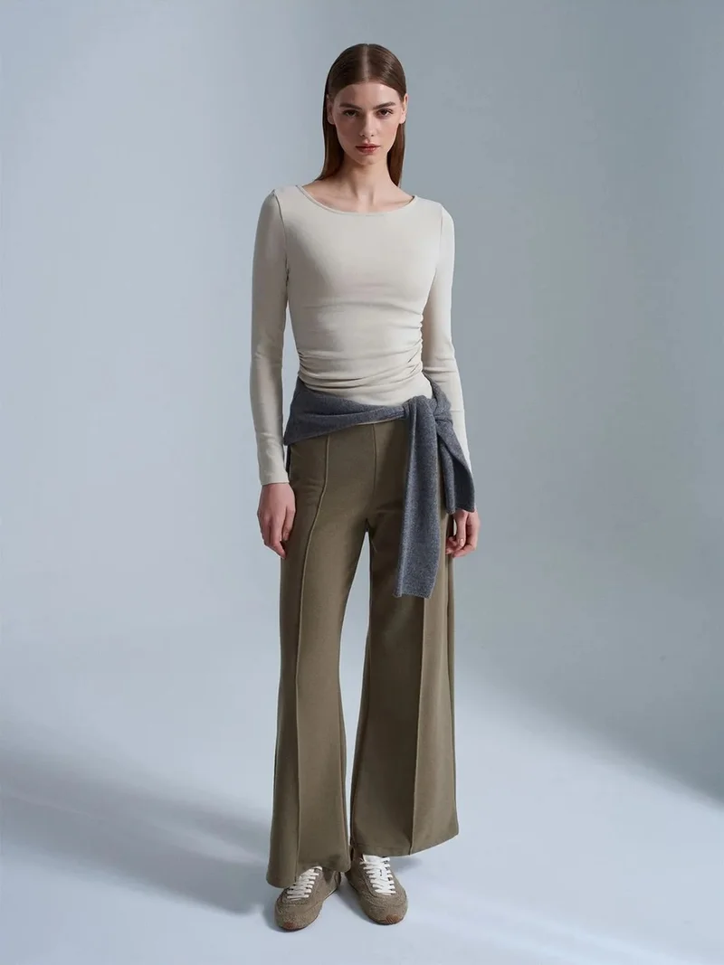 ديلفين Dilvin Women's Wide-Leg Knit Trousers