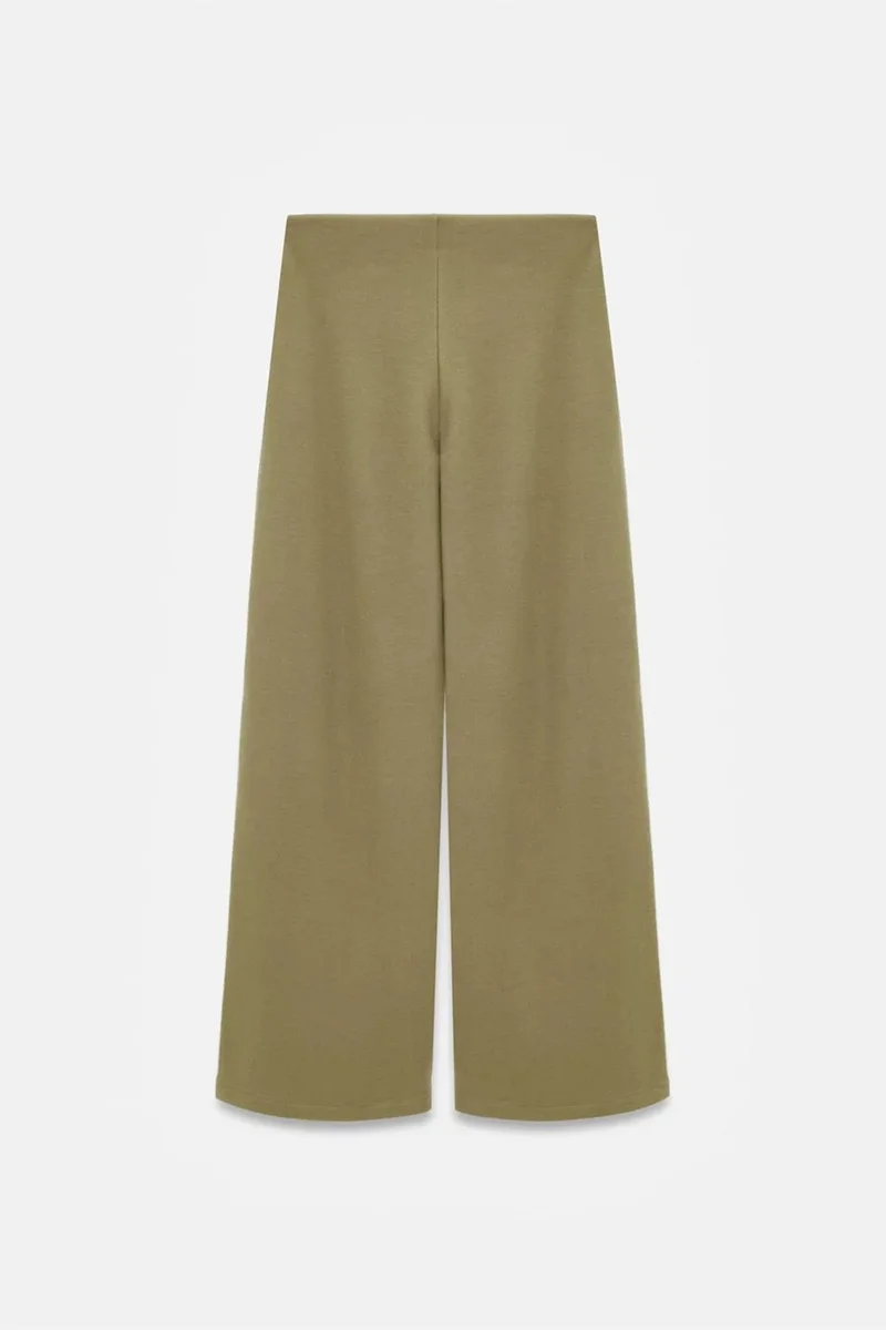 Dilvin Khaki Green DILVIN Women's Wide-Leg Knit Trousers for Women | Best Price UAE