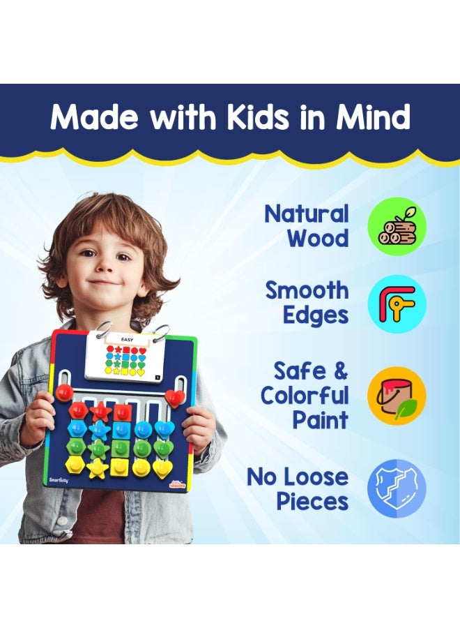 Smartivity Shape Coder Puzzle Toy for Kids 6,7,8,9,10,11,12 Years | 15 Challenge Cards, 5 Columns & Colored Shapes | Logical Thinking & Colour Matching Brain Game | Travel-Friendly Educational Gift - Image 5