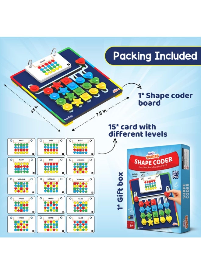 Smartivity Shape Coder Puzzle Toy for Kids 6,7,8,9,10,11,12 Years | 15 Challenge Cards, 5 Columns & Colored Shapes | Logical Thinking & Colour Matching Brain Game | Travel-Friendly Educational Gift - Image 3