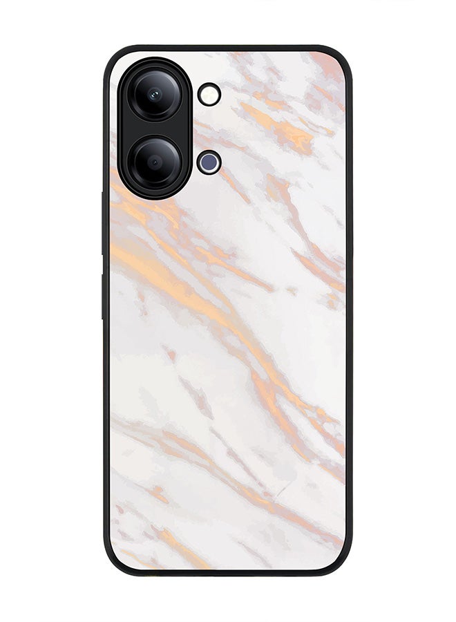 Stylizedd For vivo Y21 / Y11 Case,Slim fit Camera Protection, Shockproof Thin Phone cover  - Marble Print Gold Grey - Image 1