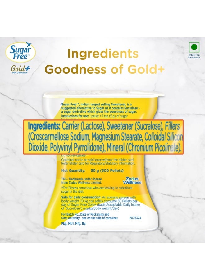Sugar Free Gold 500 Pellets Artificial Sweetener Tablets Low Calorie Sugar Substitute Aspartame Based Tabletop Sweetener for Tea Coffee Diabetic Friendly Vegan - Image 5