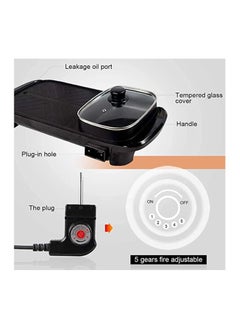 Generic Smokeless Non-Stick Indoor 2 in 1 Large Electric Grill and Hot Pot, Shabu Electric Hot Pot with Divider, Indoor Korean BBQ Grill, Non-Stick BBQ Hotpot Grill Combo for Family Party  - Image 4