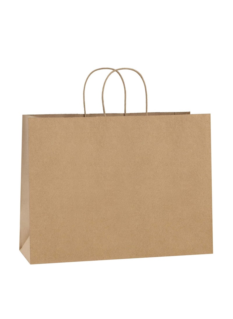 BagDream - BagDream 16x6x12 Inches 50Pcs Kraft Paper Bags with Handles Bulk Brown Paper Shopping Bags Grocery Bags Mechandise Retail Bags, 100% Recyclable Large Paper Gift Bags - Image 1