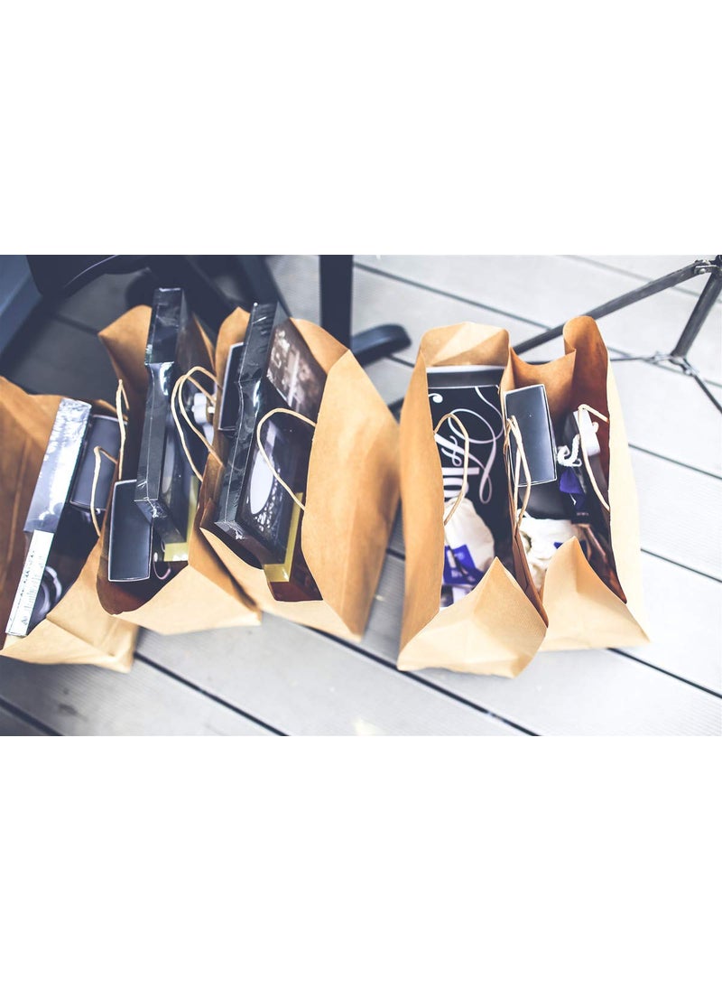 BagDream - BagDream 16x6x12 Inches 50Pcs Kraft Paper Bags with Handles Bulk Brown Paper Shopping Bags Grocery Bags Mechandise Retail Bags, 100% Recyclable Large Paper Gift Bags - Image 1