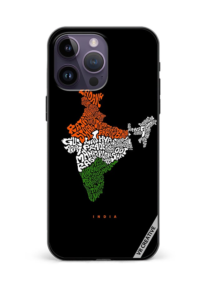 Protective Case Cover For Apple iPhone 16 Pro Max India Map With All Indian States Name Design Multicolour