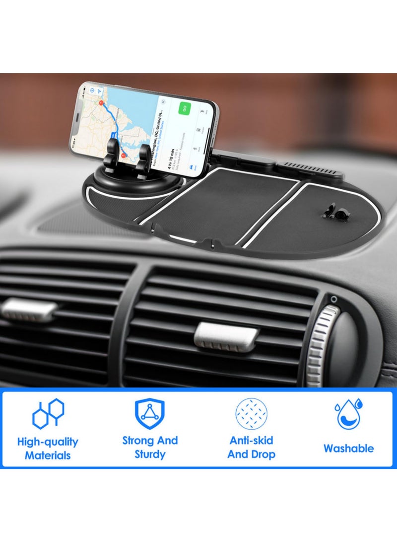 1pcs 6-in-1 Multifunctional Car Dashboard Organizer Tray Auto Phone Holder Non-Slip Car Dashboard Mat with Temporary Parking Number - Image 4
