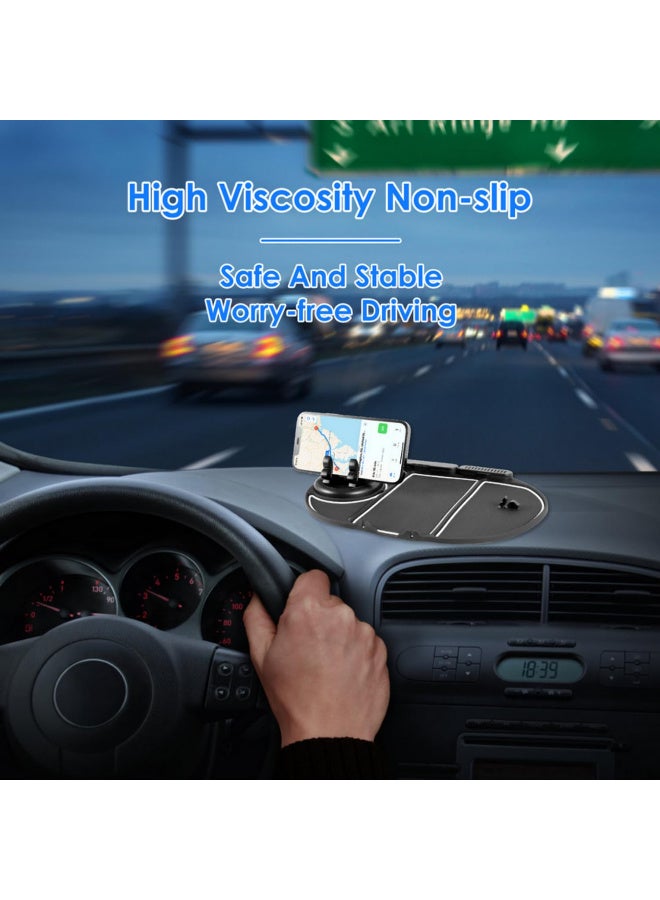1pcs 6-in-1 Multifunctional Car Dashboard Organizer Tray Auto Phone Holder Non-Slip Car Dashboard Mat with Temporary Parking Number - Image 5