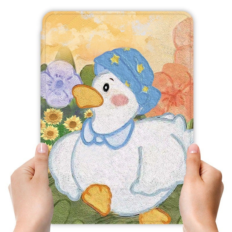 For Huawei Matepad11 Protective Cover M6 Flat Shell 10.8 Inch Silicone Airbag Glory X8Pro Oil Painting Duck - Image 3