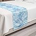 Lunarable Lunarable Blue and White Bed Runner, Hibiscus Flowers Tropical Foliage Hand Drawn Monotone Design, Decorative Accent  - Image 2