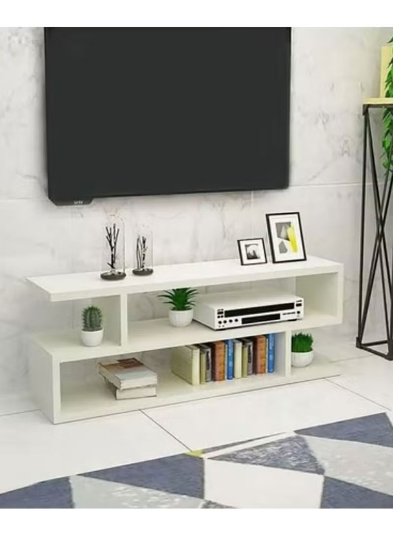 مودرن هوم طاولة تلفزيون حديثة أثاث منزلي لغرفة المعيشة باللون الأبيض 110×45×30 - Image 3
