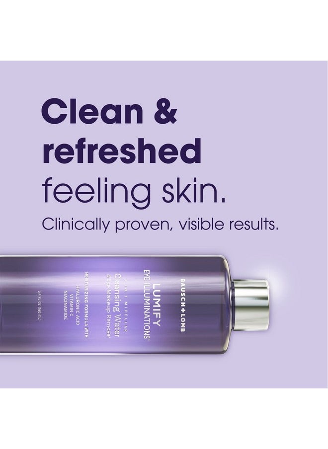 LUMIFY LUMIFY Eye Illuminations Cleansing Water & Eye Makeup Remover, 3-in-1 Micellar Water Contains Hyaluronic Acid, Vitamin C & Niacinamide, Clinically Proven & Hypoallergenic, 160mL  - Image 5