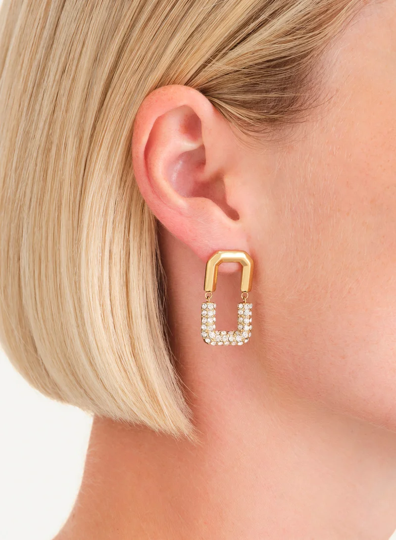 RoseField Rosefield Half Octagon Studs Earrings Gold - JEHSG-J903