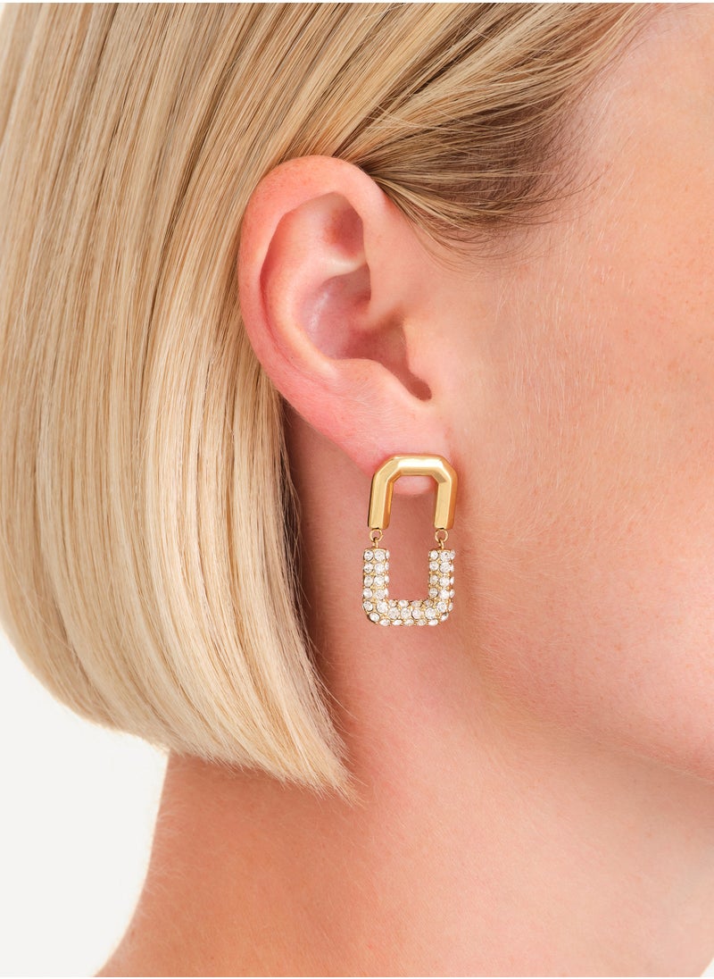 RoseField Rosefield Half Octagon Studs Earrings Gold - JEHSG-J903  - Image 3