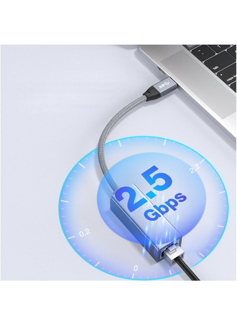 Youque 2500Mbps TYPE-C To RJ45 Driver-free Ethernet LAN Network Adapter Compatible with MacBook Pro, MacBook Air, iPad Pro, Surface Book, Dell XPS, Chromebook  - Image 3