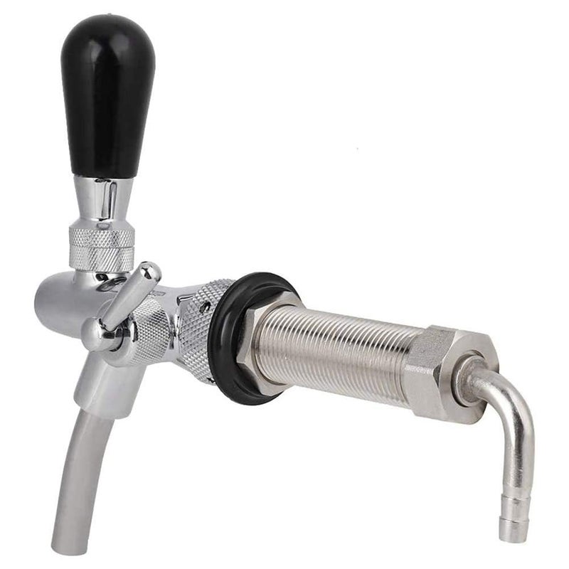 LUCKEG Adjustable Draft Beer Keg Tap, LUCKEG Brand Chrome Plated Beer Keg Faucet with 4 inch Beer Shank G5/8 Thread for Homebrew Beer Kegging - Image 1