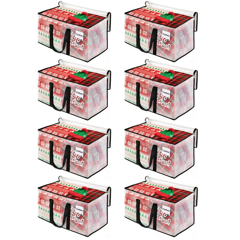 BlissTotes 8Pack Heavy Duty Extra Large Clear Moving Bags 125L