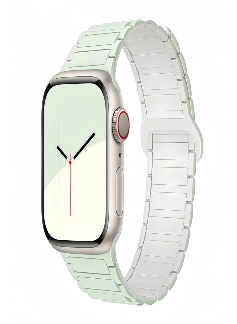 Soft Silicone Braided Watch Strap Compatible with Apple Watch Series 10 42mm, 38/40/41mm All Models, Mint Green