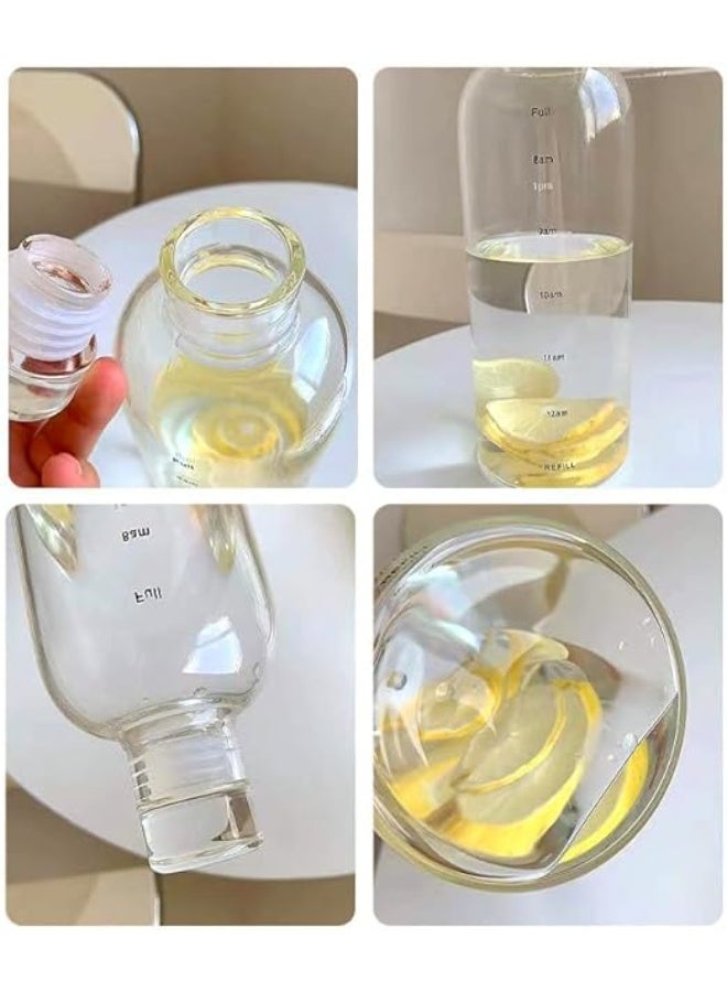 500ml Water Bottle with Reusable Time Tags Plastic Outdoor Sports Drink Bottle (Clear) - Image 3