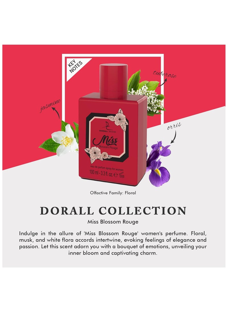 DORALL COLLECTION Miss Blossom Rouge Eau De Toilette For Women - 100 ML  - Image 5