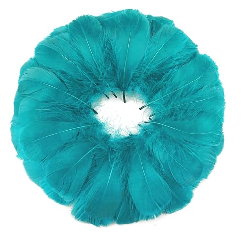 Tdas 270+ Pcs Natural Dyed Feathers for Craft 3-5 inches Arts Fluffy Dream Catcher Making kit for Decoration Projects Earrings Colourful for Kids Handmade Wedding Home (Blue) - Image 1