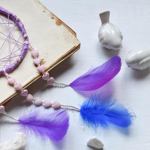 Tdas 270+ Pcs Natural Dyed Feathers for Craft 3-5 inches Arts Fluffy Dream Catcher Making kit for Decoration Projects Earrings Colourful for Kids Handmade Wedding Home (Blue) - Image 5