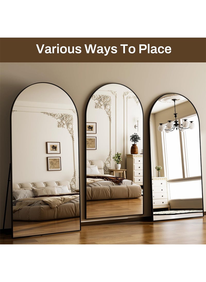 Taimi Elegant Large Mirror 180x80cm - Full-Length Mirror With Black Metal Frame & Back Stand - Freestanding, Wall-Mounted or Leaning on Wall Mirror for Living Room, Dressing Room, Bedrooms - Image 5