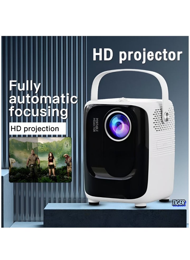 TIGER - Portable Mini Projector Android Smart Projector – 1920x1080P HD Multimedia Projector with 8000 Lumens Brightness, 100-inch Screen, 5G WiFi, Bluetooth Display – Home Cinema Projector, Model S10 - Image 1
