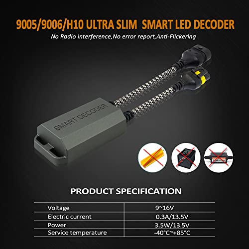 Bestview أفضل عرض 9005 9006 H10 مجموعة مصابيح LED كود ديكودر Canbus متوافقة مقاومة الوميض حزمة من 2 - Image 5