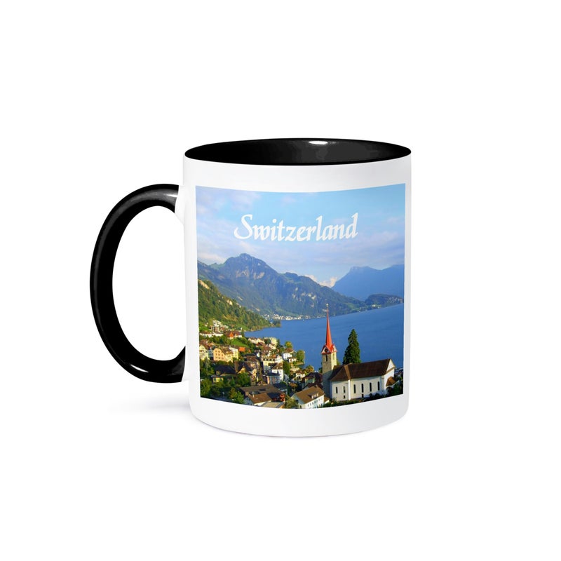 3dRose Switzerland Tourist Travel Souvenir Mug 11 oz Black
