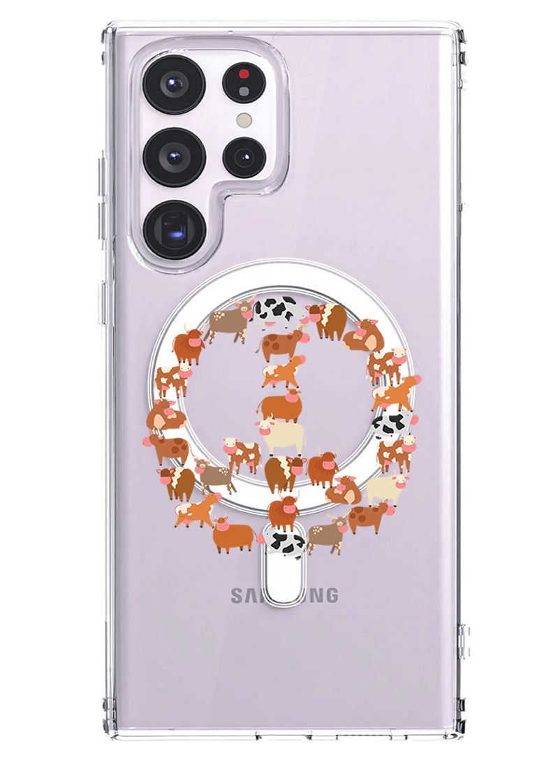 Theodor - Magnetic Case for Samsung Galaxy S23 Ultra 6.8-inch Compatible with MagSafe Wireless Charging, Shockproof Phone Bumper Cover Cows copy - Image 1