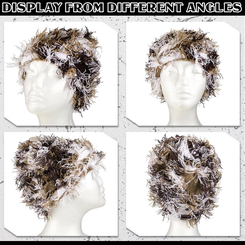 Chuarry Distressed Knitted Beanie Fuzzy Winter Hats Thick Warm Y2k Beanie Snow Knit Cap Skull for Women Men(Assorted Brown White,Regular Style) - Image 4