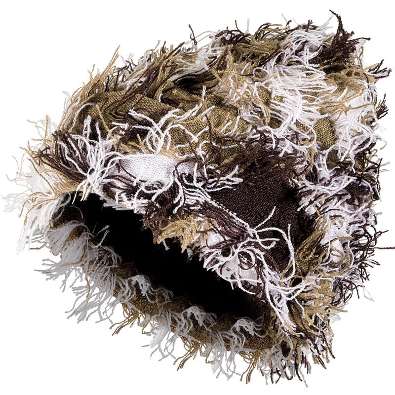 Chuarry Distressed Knitted Beanie Fuzzy Winter Hats Thick Warm Y2k Beanie Snow Knit Cap Skull for Women Men(Assorted Brown White,Regular Style) - Image 1