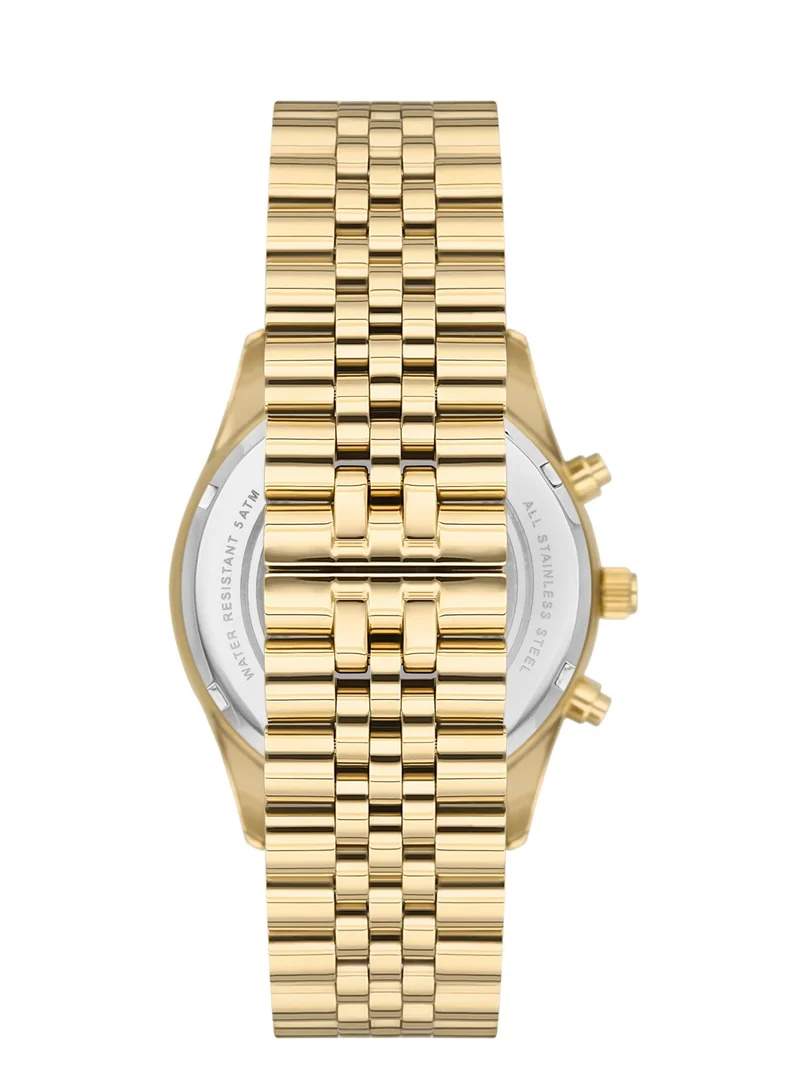 U.S. Polo Assn. U.S. Polo Assn. Crossing 38mm Ladies' Watch with Classic Gold Dial, Gold Etched Bezel & Monochromatic Gold Design - USPA2040-04, Timeless Elegance and Functionality