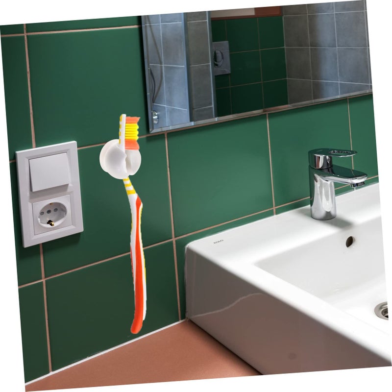 2 Pack Wall Mounted Toothbrush Holder Cup Bathroom Space Saving Storage Rack Easy Install No Damage Design For Adult And Kids - Image 4