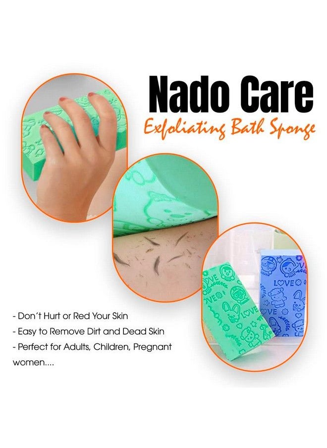 Nado Care Exfoliating Bath Sponge Spa Scrub Exfoliating Bath Body Shower Sponge Dead Skin Sponge Remover For Adult Baby Pregnant Women 2 Pcs Random Colors  - Image 4