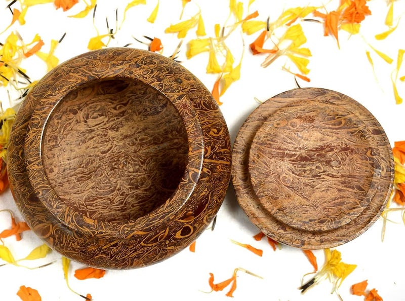 Barmer Bazaar Habur Stone Handi with Lid,Stone Kitchen Utensil (8 Cm) - Image 4