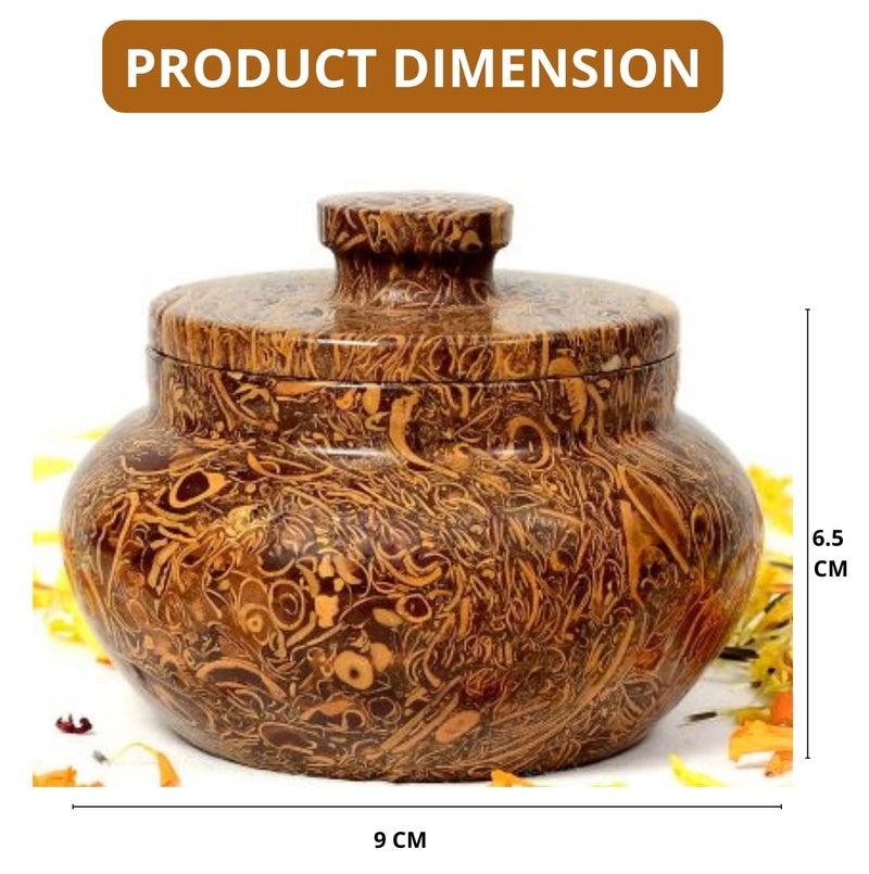 Barmer Bazaar Habur Stone Handi with Lid,Stone Kitchen Utensil (8 Cm) - Image 5