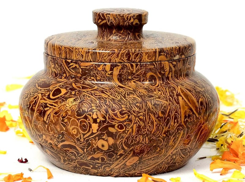 Barmer Bazaar Habur Stone Handi with Lid,Stone Kitchen Utensil (8 Cm) - Image 2