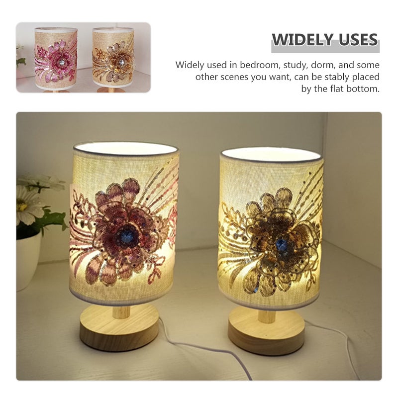 2pcs Table Lamp 3d Floral Pattern Bedside Light Usb Powered Bedroom Desk Lamp Decor - Image 4