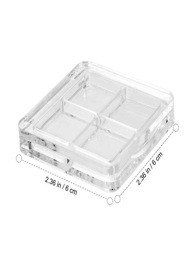 Beaupretty 2PCS Empty Makeup 4 Grids DIY Blush Lipstick Eyeshadow Powder Dishes Boxes Tray Holder for Women Girls Makeup Mixing Tray Magnetic Travel Containers - Image 2