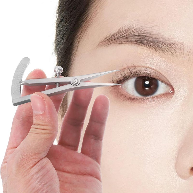Stainless Steel Eye Positioning Ruler Eyelid Measuring Gauge Portable Eyebrow Caliper Tool - Image 4