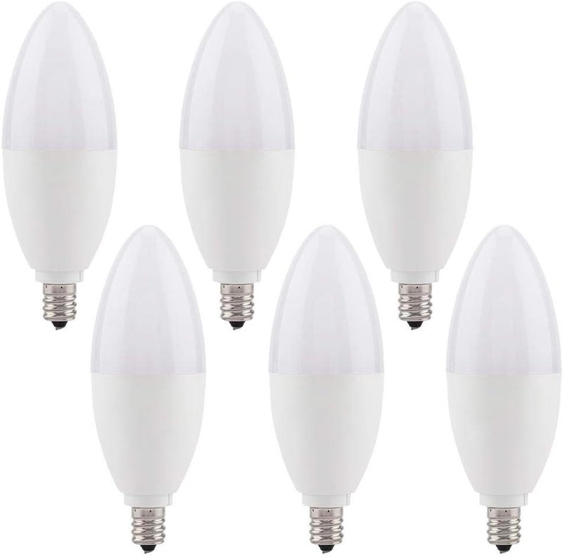 كلاراكو 6 مصابيح شموع، مصباح زينة LED E12 بقوة 5 واط، ضوء أبيض دافئ - Image 1